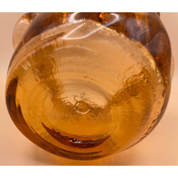 Rare Fire & Light Copper Splash Votive Candle Holder - Recycled Glass-Signed - Picture 8 of 11